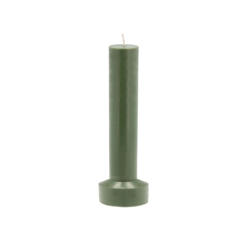 Pillar candle Hvils D8 x 23 cm Dark Green Paraffin/Stearin