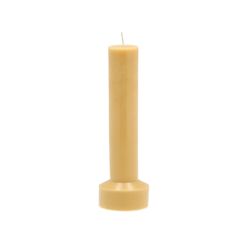 Pillar candle Hvils D8 x 23 cm Dusty Yellow Paraffin/Stearin