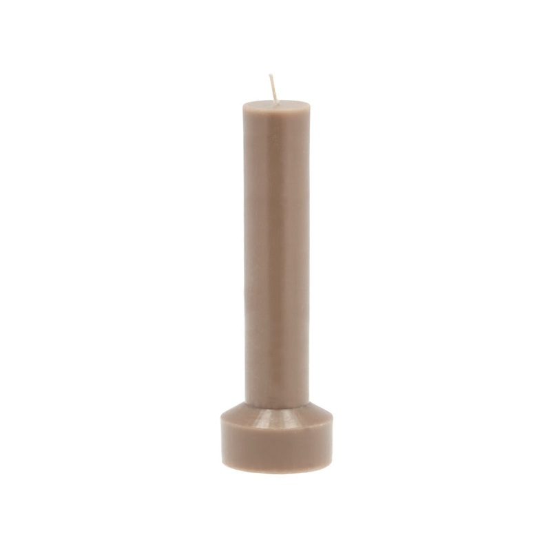Pillar candle Hvils D8 x 23 cm Taupe Paraffin/Stearin