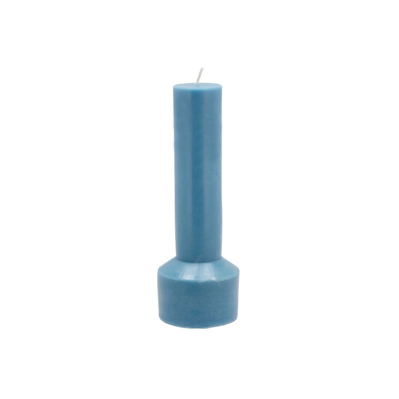 Pillar candle Styles D7 x 20 cm Blue Paraffin/Stearin