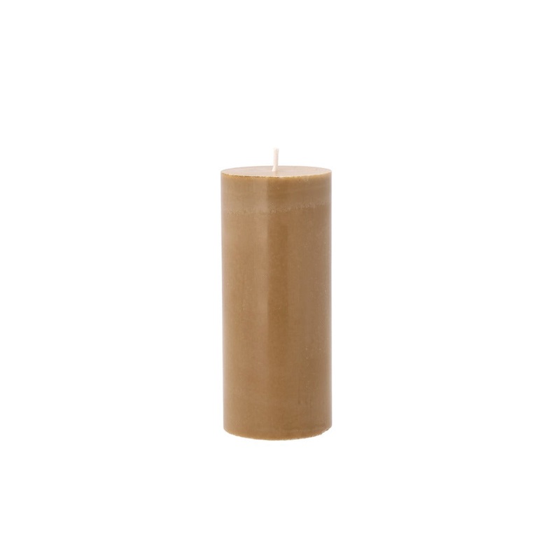 Pillar candle Trae D6 x 14 cm Amber 100% Stearin