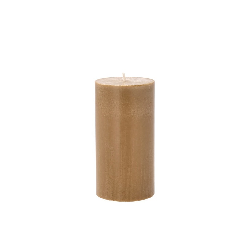 Pillar candle Trae D7.8 x 15 cm Amber 100% Stearin