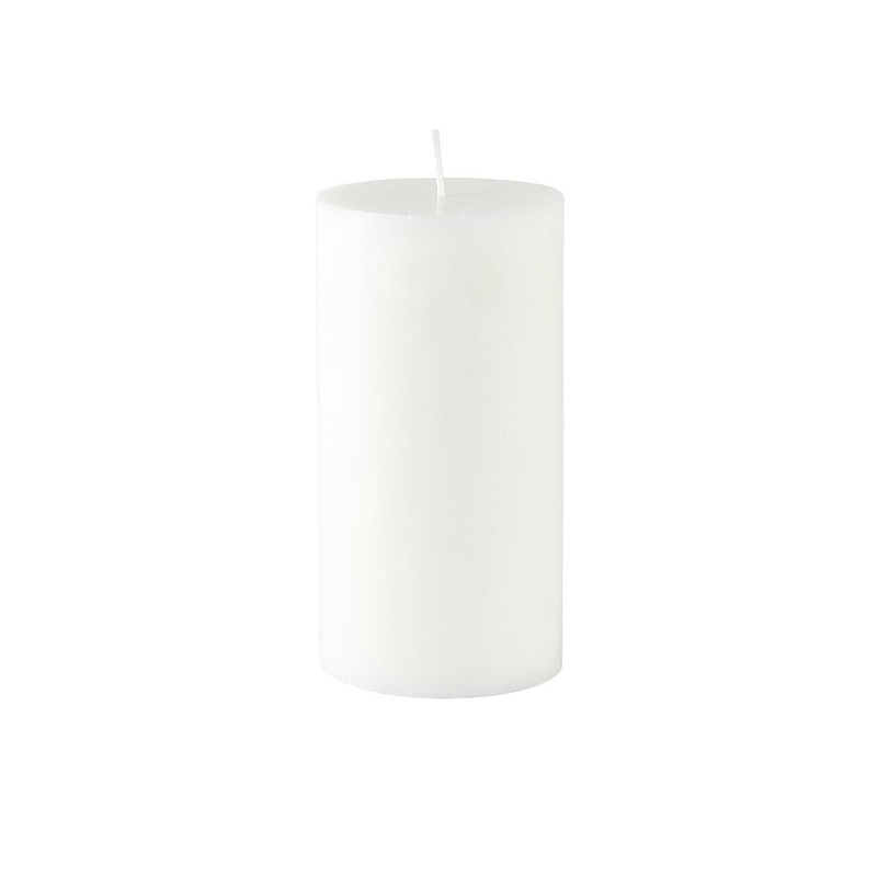 Pillar candle Trae D7.8 x 15 cm White Stearin
