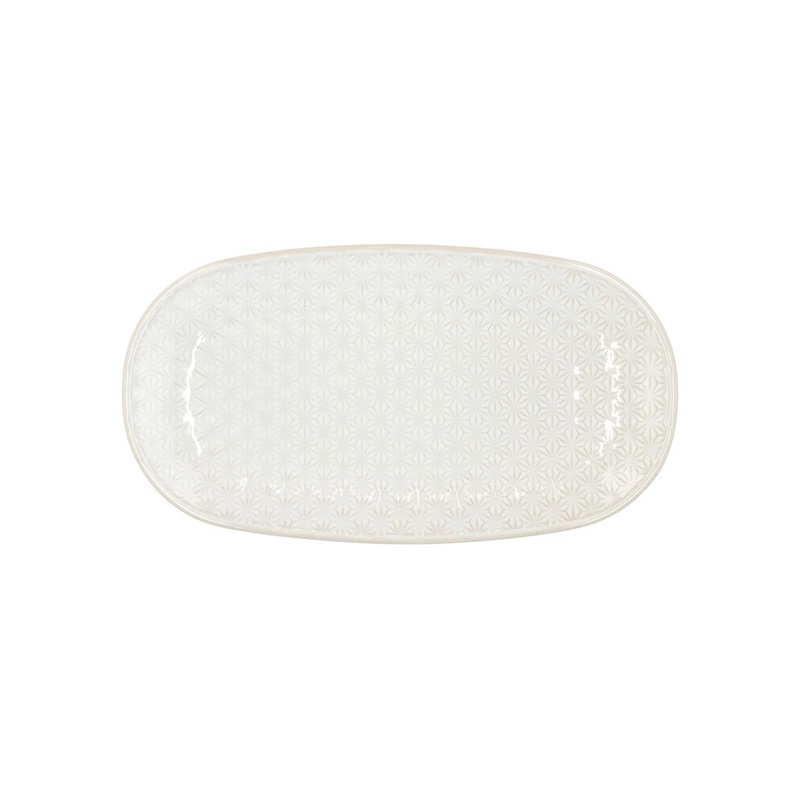 Plate Elstra 25.5 x 14 x 2.5 cm Stoneware Offwhite ass.