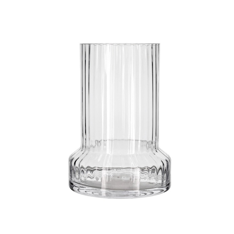 Ridged vase Hvils D21 x 29 cm Clear Glass