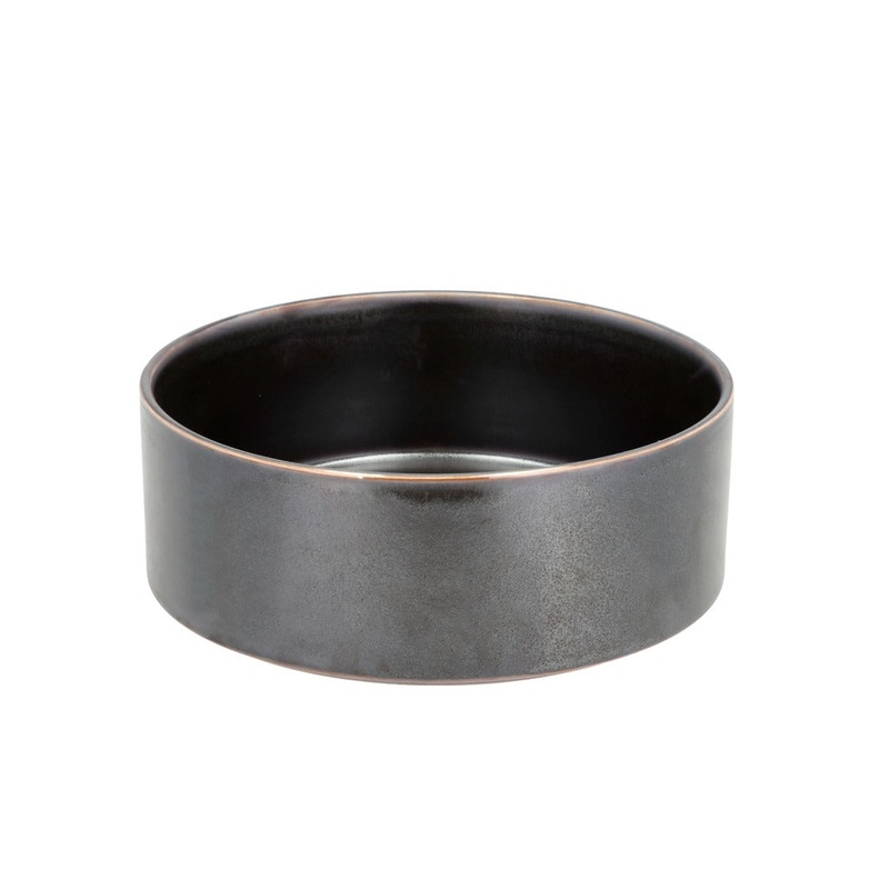 Serving bowl Fjord 24.3 x 9 cm Black metallic Porcelain