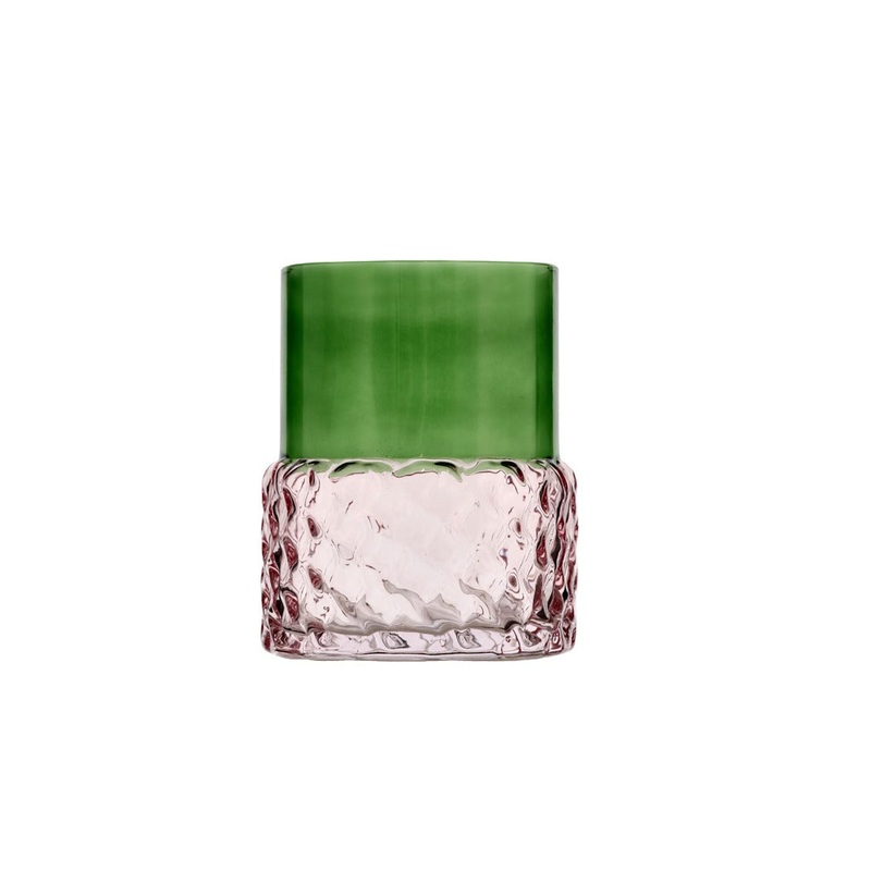 Tealight holder Glow 7.7 x 10 cm Green/Rose