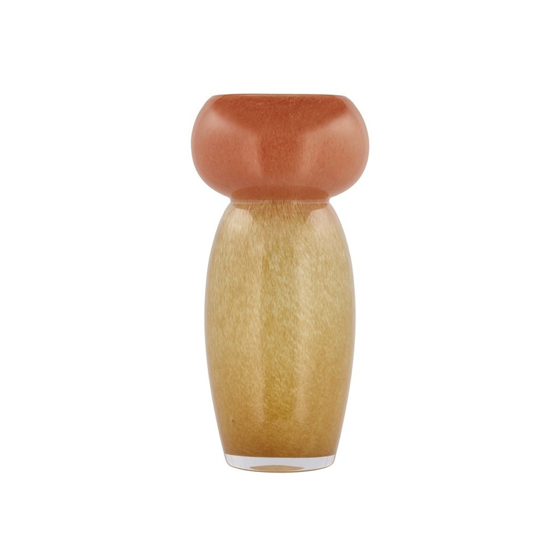 Vase Aurora 14.5 x 30 cm Yellow/Amber Glass