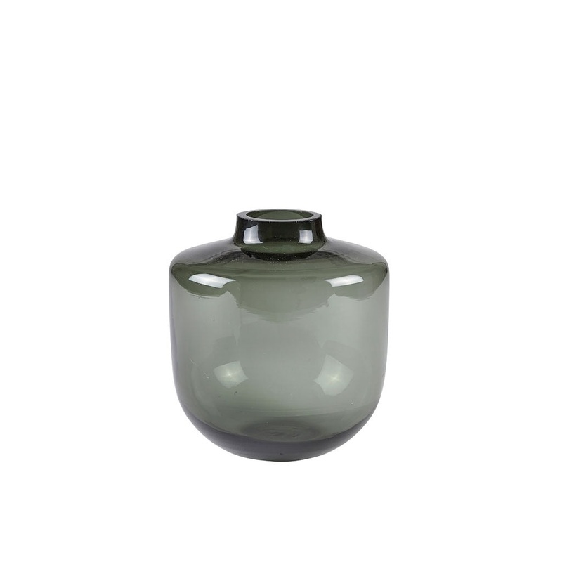 Vase Daun 16 cm D15 cm Grey Glass