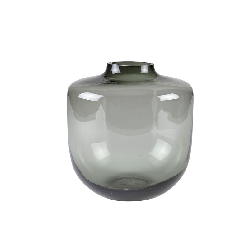 Vase Daun 21 cm D20 cm Grey Glass