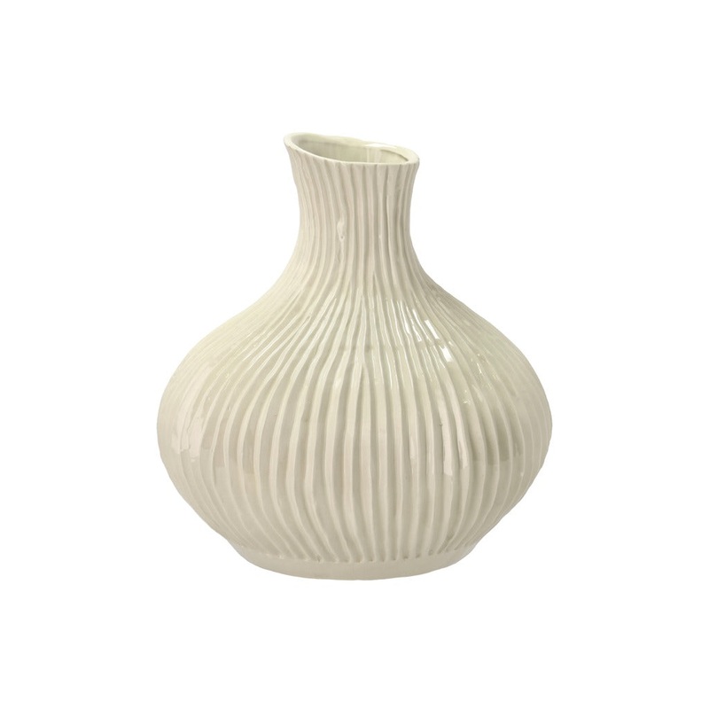 Vase Eik 31 x 33.5 cm Cream Stoneware