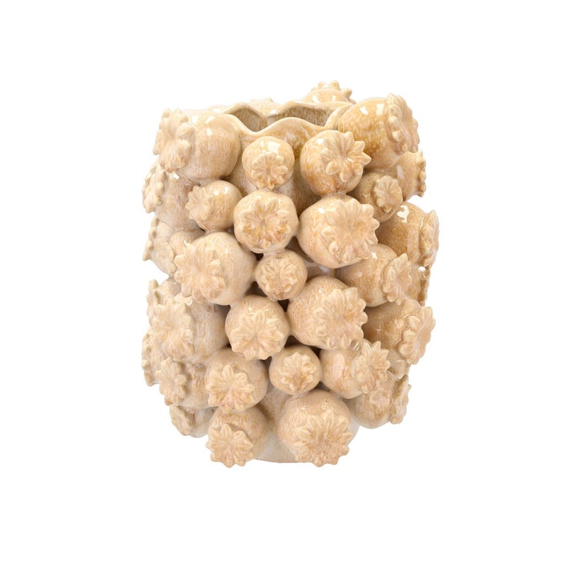 Vase/Flowerpot Elha 23.5 x 32 cm Honey Stoneware