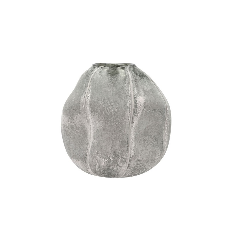 Vase Sigt 27 cm D25 cm Smoked Pearl Sandblasted glass