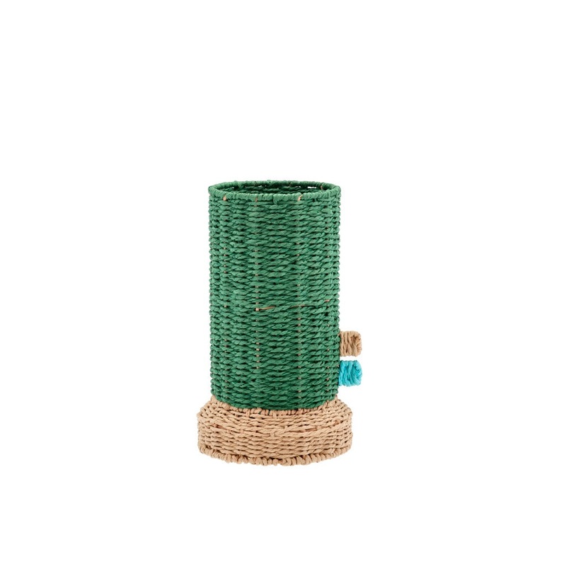 Vase with glass container Styles 17 x 28 cm Green Paper
