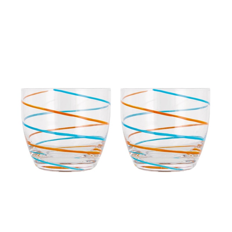 Water glass Styles 20 cl 2 pcs Blue/Amber Glass