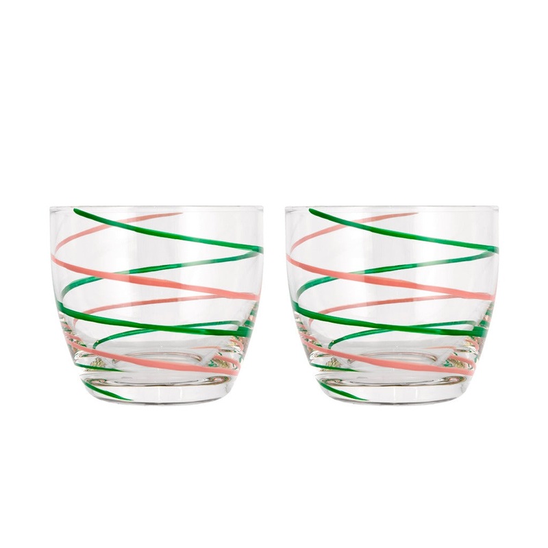 Water glass Styles 20 cl 2 pcs Green/Rose Glass