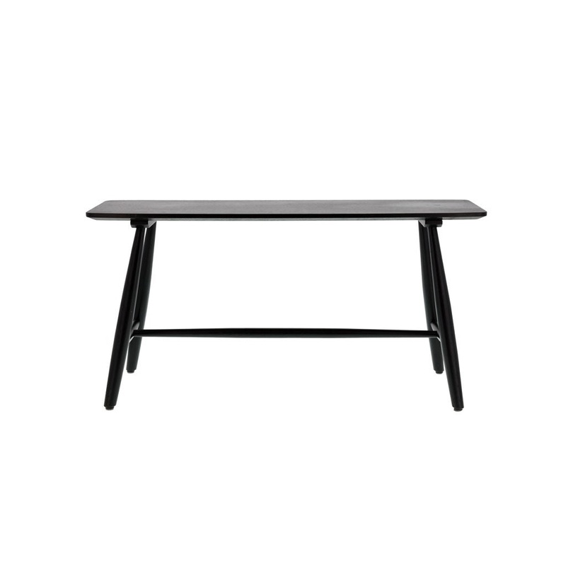 Bench Bast 90x28x45 cm Black Solid oak