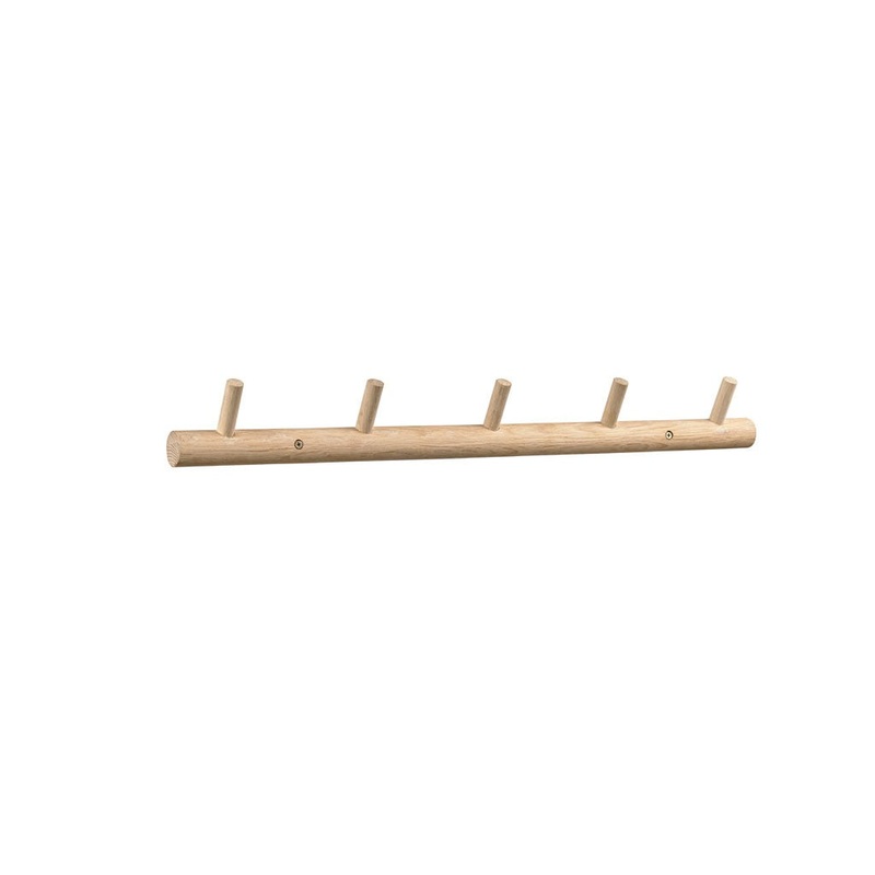 Coat rack Ebern 70x11x7 cm White washed Solid oak/jute