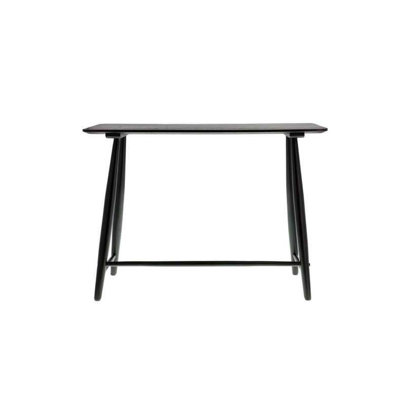 Desk Bast 100x44.5x73 cm Black Solid oak