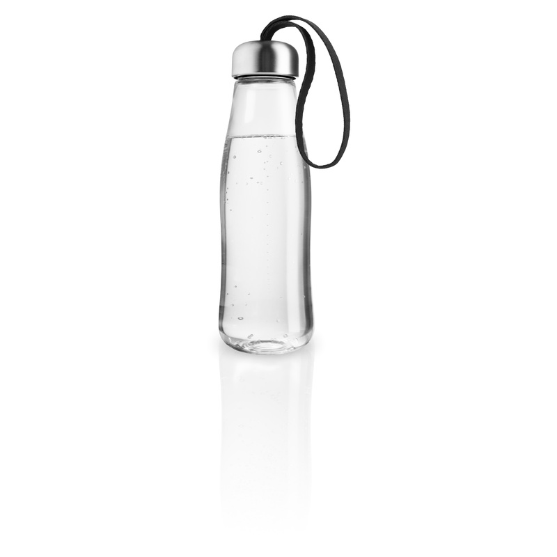Glass drinking bottle 0.5l black