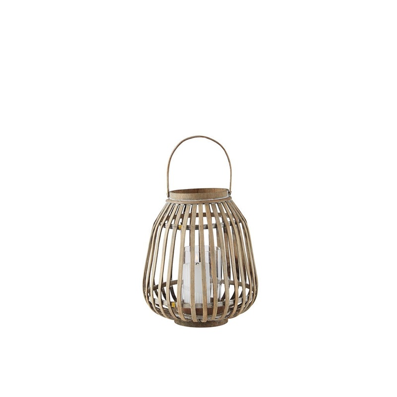 Lantern Amas Bamboo/Glass D25 H30 Nature