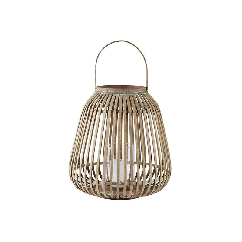 Lantern Amas Bamboo/Glass D37 H40 Nature