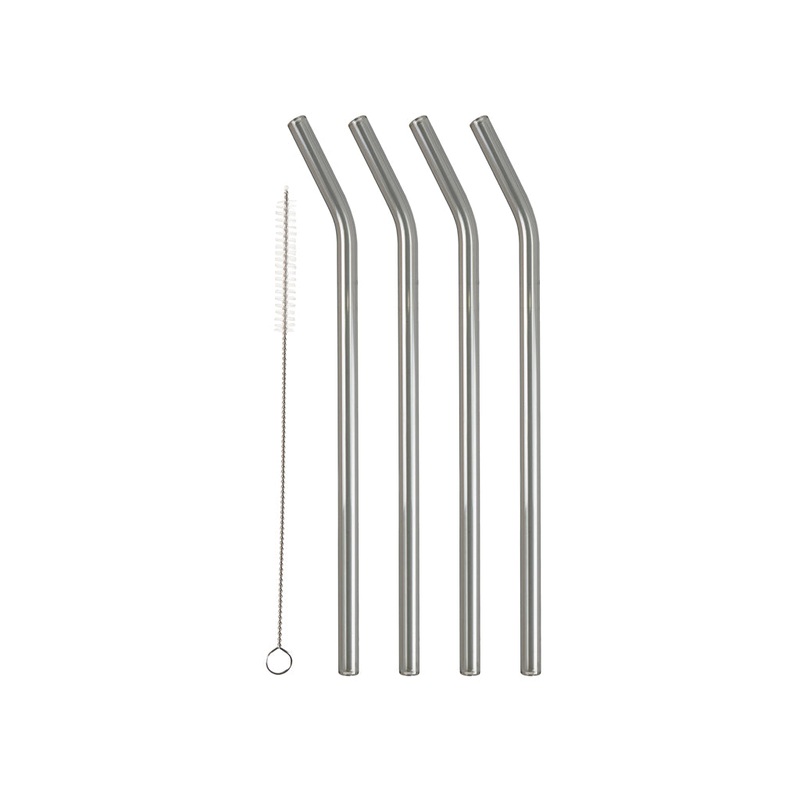Straw with bend 21.5 cm 4 pcs Smoke Glass