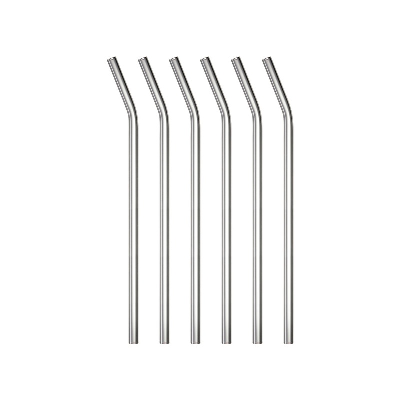 Straws 21.5 cm 6 pcs. Clear Glass