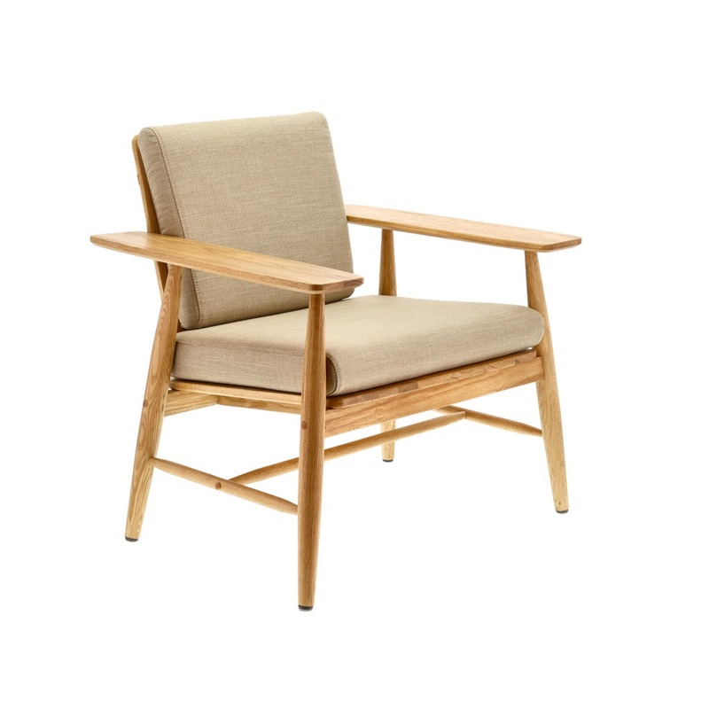 Lounge chair Bodo 66 x 78 x 79 cm Nature oiled Solid oak