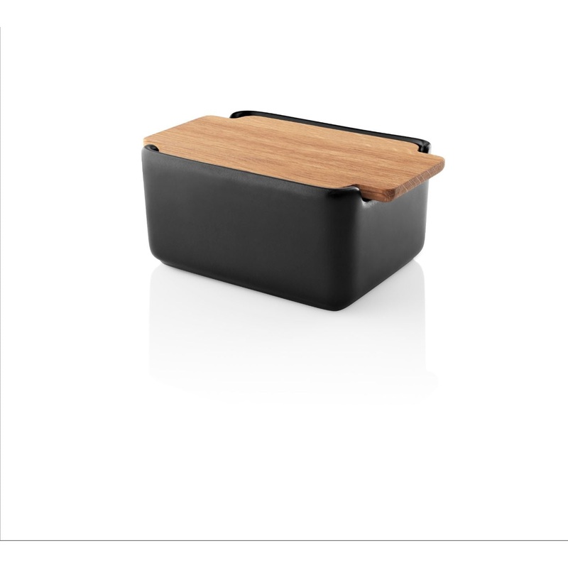 Nordic kitchen Butter dish with oak lid
