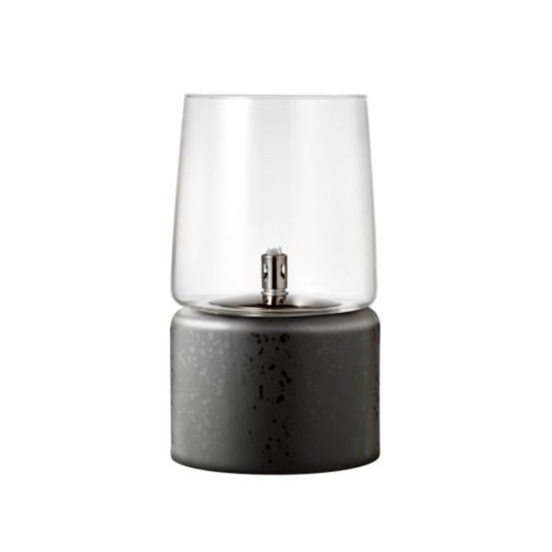 Oil lamp Gastro Dia. 15 x 26 cm Black Stoneware/Steel/Glass