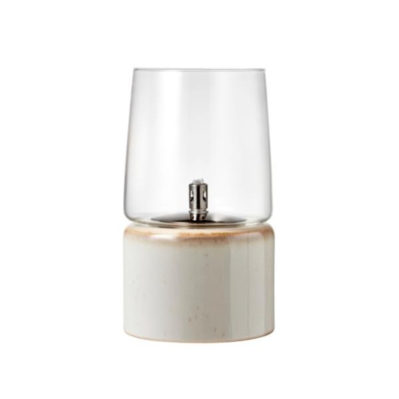 Oil lamp Gastro Dia. 15 x 26 cm Cream Stoneware/Steel/Glass