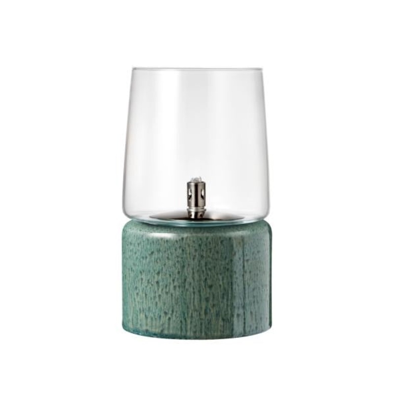 Oil lamp Gastro Dia. 15 x 26 cm Green Stoneware/Steel/Glass