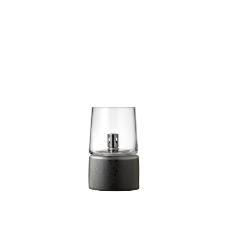 Oil lamp Gastro Dia. 8.5 x 14 cm Black Stoneware/Steel/Glass