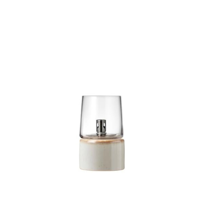 Oil lamp Gastro Dia. 8.5 x 14 cm Cream Stoneware/Steel/Glass
