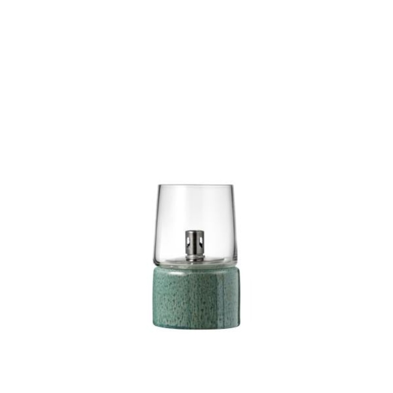 Oil lamp Gastro Dia. 8.5 x 14 cm Green Stoneware/Steel/Glass