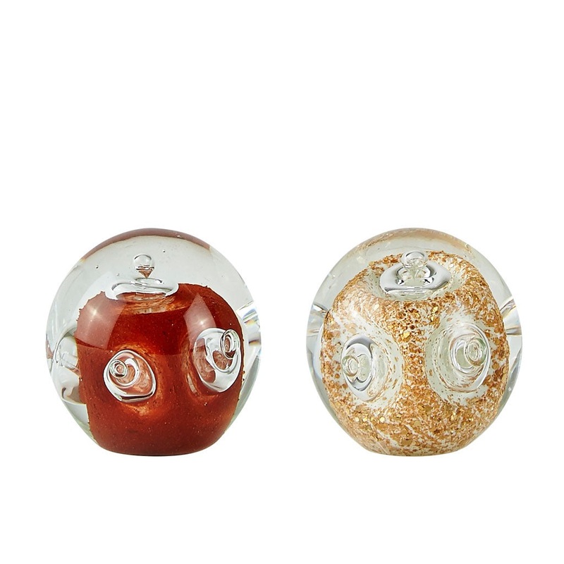 Paper Weight Glass Brown/Offwhite D8