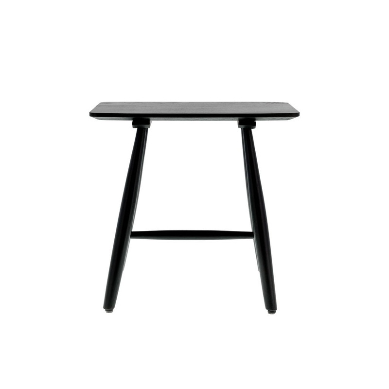 Stool Bast 46.5x28x45 cm Black Solid oak