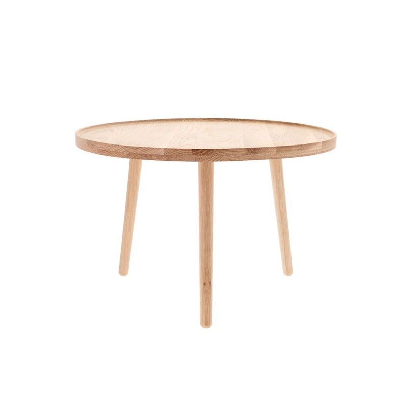 Table Ebern D70.5x44.5 cm White washed Solid oak