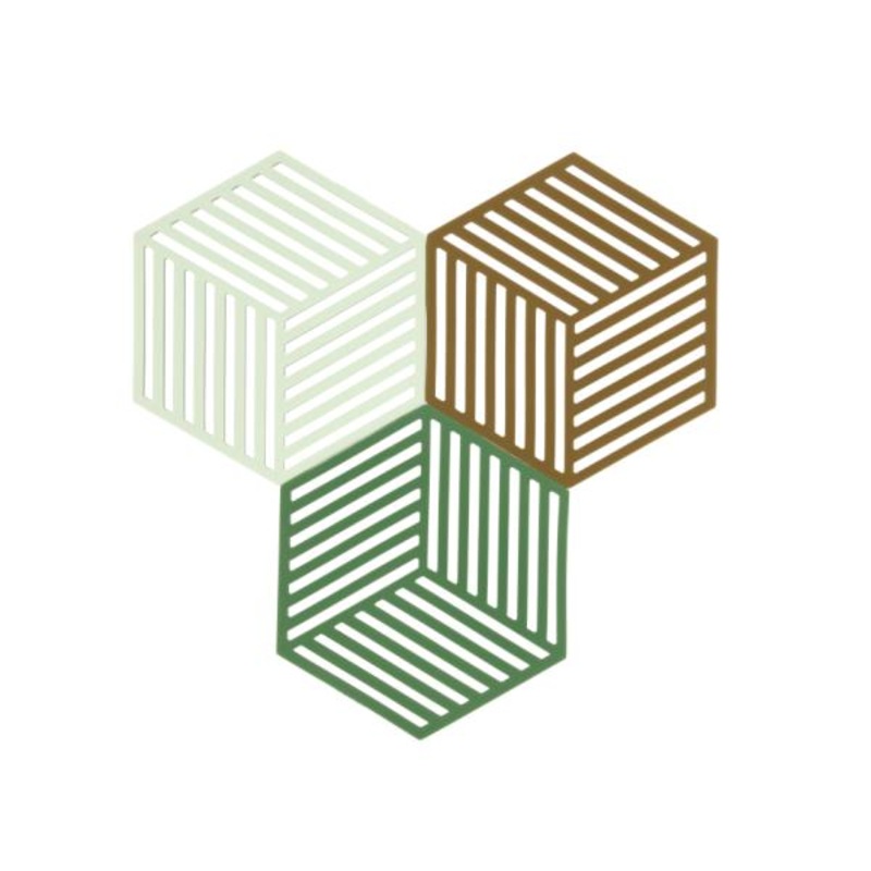 Trivet Hexagon 3 pcs Grass/Mint/Liquorice