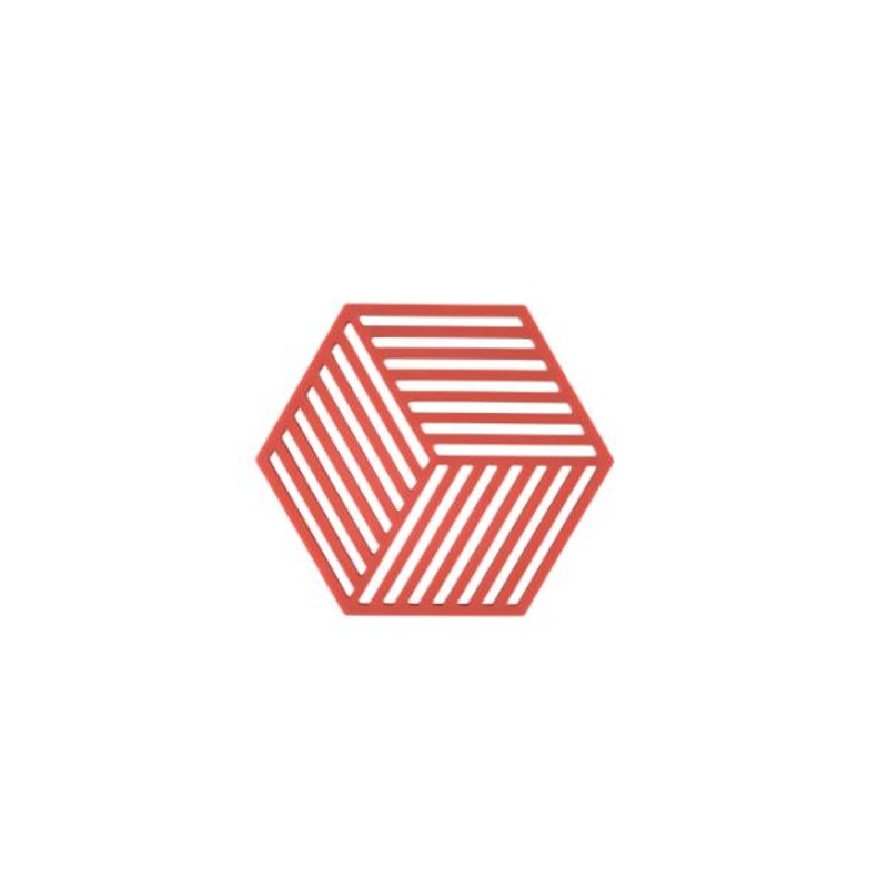 Trivet Hexagon Burned Red Silicone