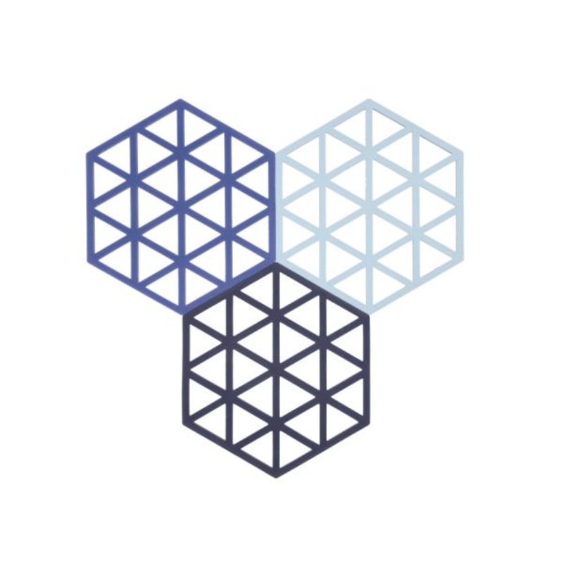 Trivet Triangles 3 pcs Midnight/Indigo/Blue