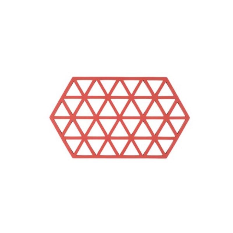Trivet Triangles Burned Red L24