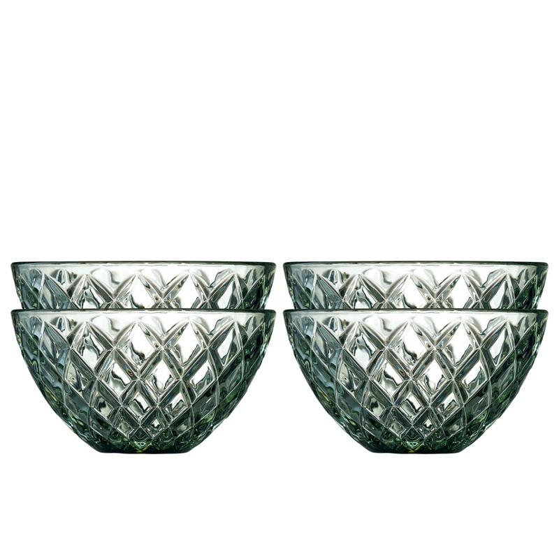 Bowl Sorrento 12 cm 4 pcs Green Glass