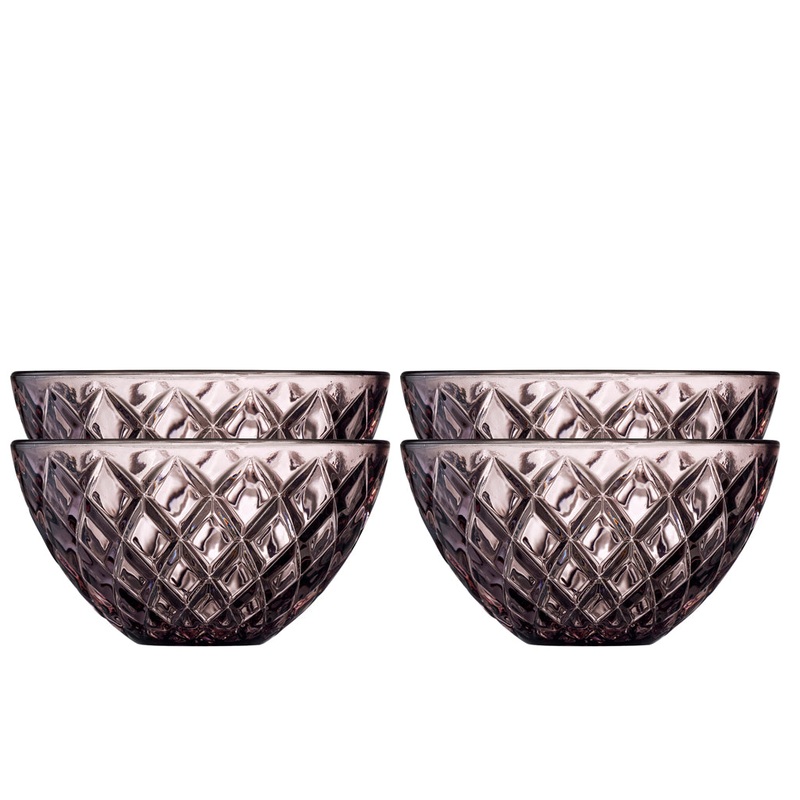 Bowl Sorrento 12 cm 4 pcs Pink Glass