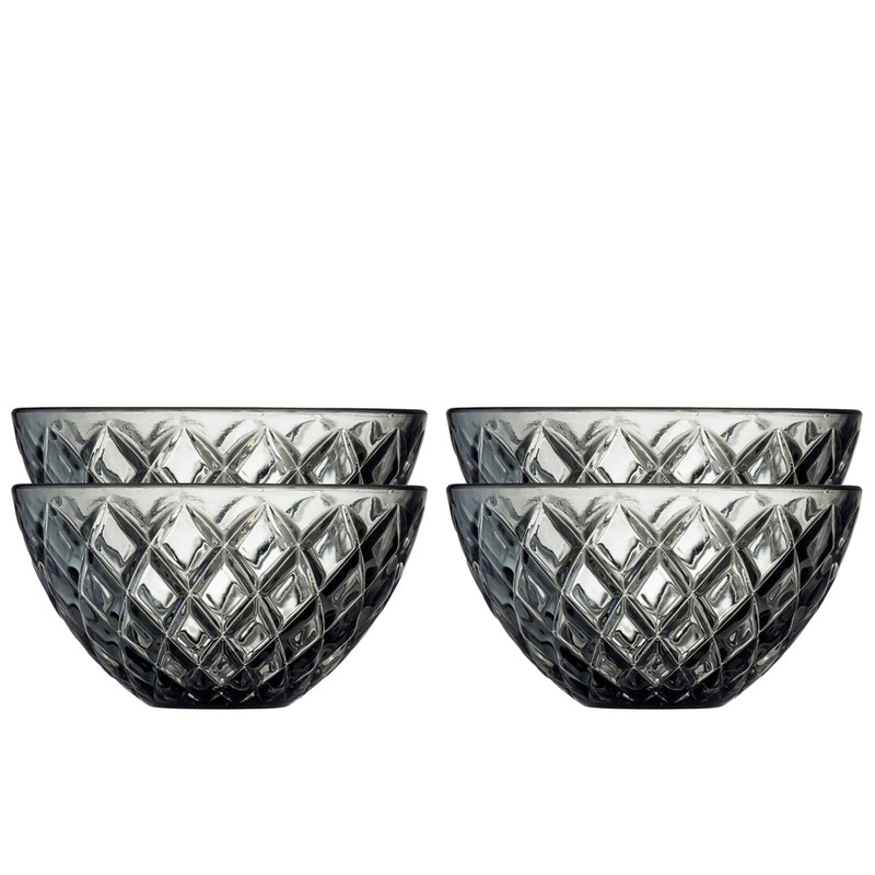 Bowl Sorrento 12 cm 4 pcs Smoke Glass