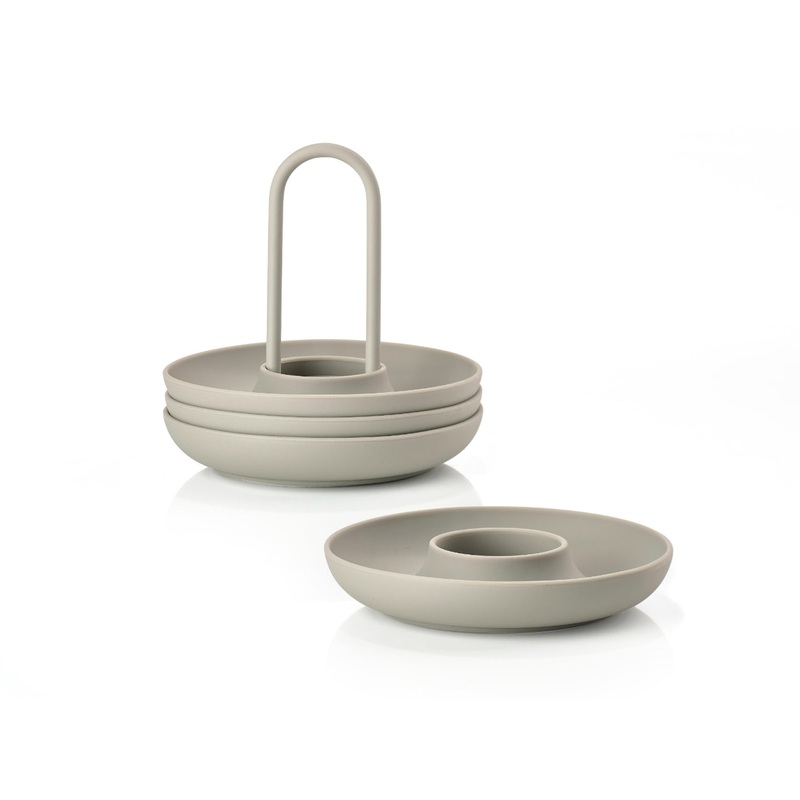 Egg cups w. Holder Singles 4 pcs. Mud