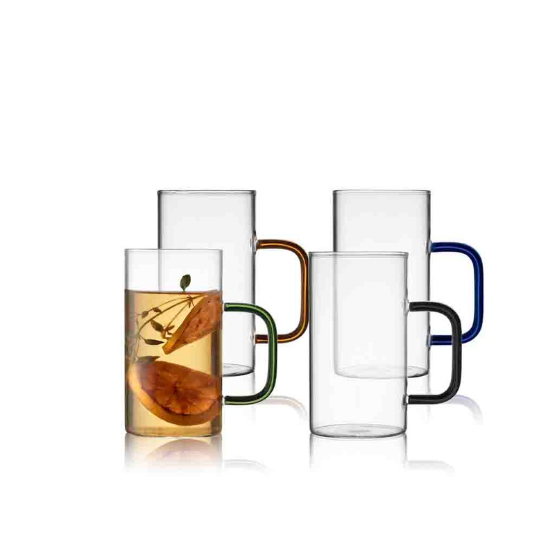 Glass mug Torino 35 cl 4 pcs Assorted