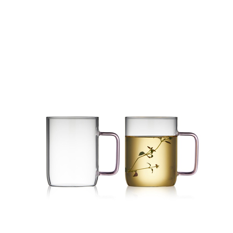 Glass mug Torino 40 cl 2 pcs Pink