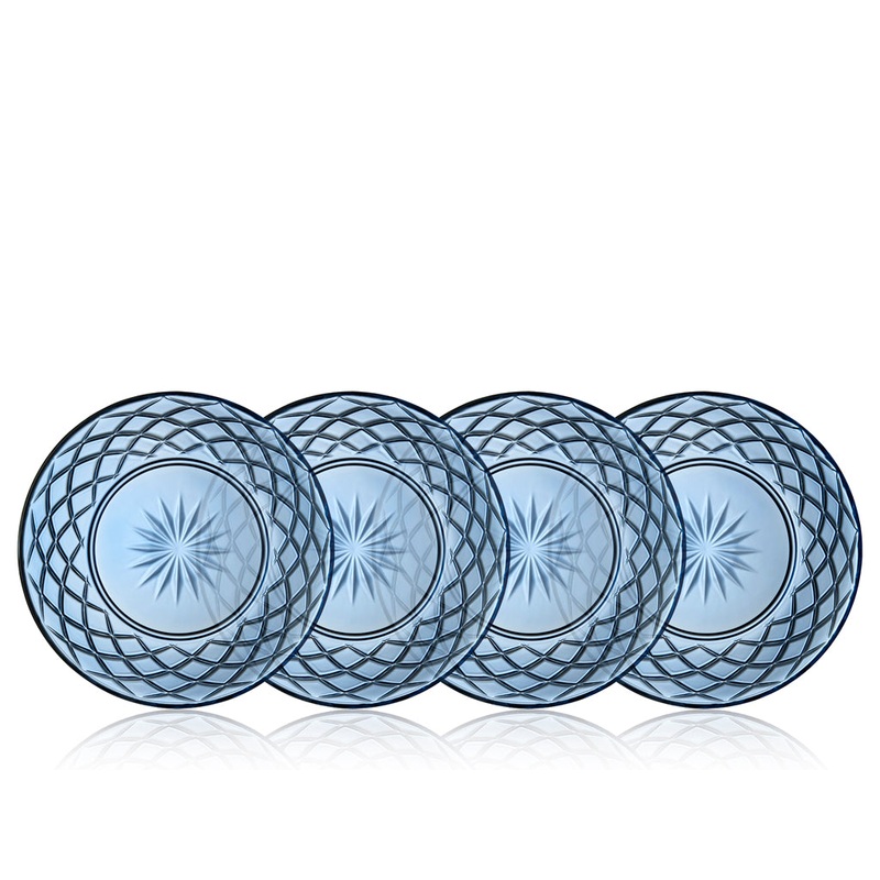 Glass plate Sorrento 21 cm 4 pcs Blue